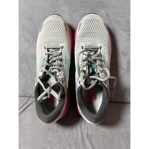 Brooks Ghost‎ 14 Women Running Shoes Sz 9 White Pink Teal Athletic Sneakers
